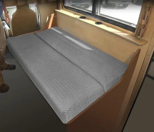 Miniatura 5 de Fundas de sofá de autocaravana para sofá cama - Fundas elásticas de respaldo y asiento de 2 piezas para sofás cama plegables Jackknife (gris)