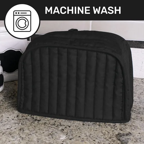 Miniatura 6 de Funda RITZ Premium Universal para tostadora de dos rebanadas, 11.25" x 5.75" x 7", de poliéster y algodón acolchado, protector contra huellas Negro