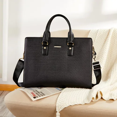 Miniatura 3 de BOSTANTEN Maletín de Cuero para Abogados Portátil de Negocios Bolsas Delgadas para Hombres y Mujeres