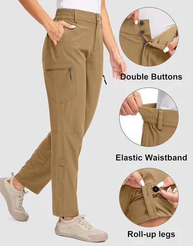 Miniatura 3 de G Gradual Womens Hiking Pants with Zipper Pockets Convertible Lightweight Quick Dry Stretch Cargo Camping Pants