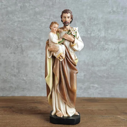 Miniatura 2 de BC - Estatua católica de San José y el Niño Jesús, 6 pulgadas de alto, pintada a mano, figura católica con detalles finos, patrón de la familia
