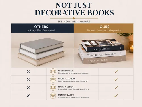Miniatura 8 de Array & Arrow Libros decorativos para decoración del hogar, juego de 3 cajas de almacenamiento de libros de imitación con cierre magnético