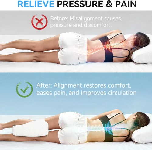 Miniatura 2 de Almohada de rodilla para dormir de lado, almohada de pierna de espuma viscoelástica para dormir de lado, almohada entre las piernas para aliviar