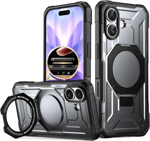 Miniatura 9 de Funda Poetic Spartan con soporte de anillo para iPhone 17, [Botón de control de cámara][Compatible con Magsafe], funda protectora de cuerpo