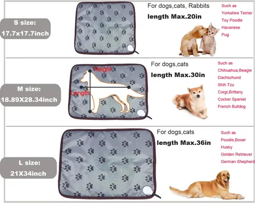 Miniatura 6 de Almohadilla térmica para mascotas para exteriores, pequeña, para perros y gatos, cama térmica para perros para el exterior, cama térmica eléctrica