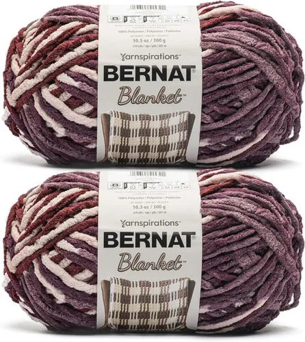 Miniatura 100 de Bernat - Estambre para mantas súper esponjoso acrílico, 2 paquetes de 300g/10.5 onzas, #6, chenilla gruesa de peso pesado para tejer y crochet