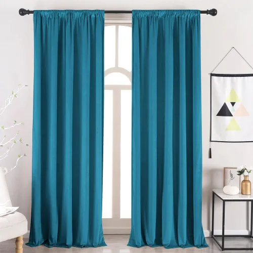 Miniatura 17 de nanbowang - Cortinas de terciopelo negro; cortinas de terciopelo de 63 pulgadas de largo, suaves, con bolsillo para cortinero, con aislamiento