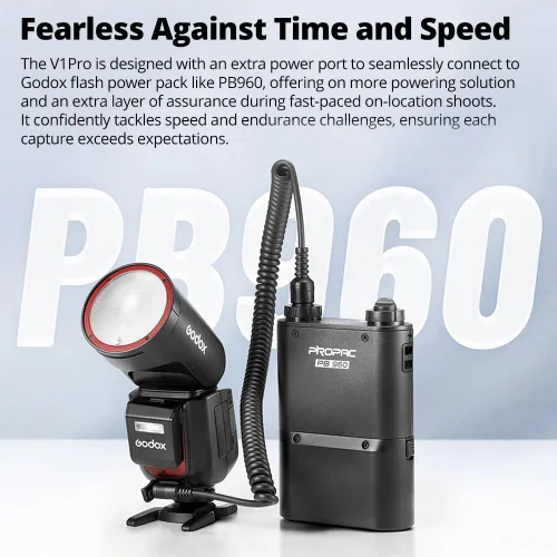 Miniatura 5 de Godox V1 Pro S V1Pro S TTL - Flash de cámara de cabeza redonda de iones de litio para Sony, reciclaje rápido de 1.5s, 480 estallidos de potencia