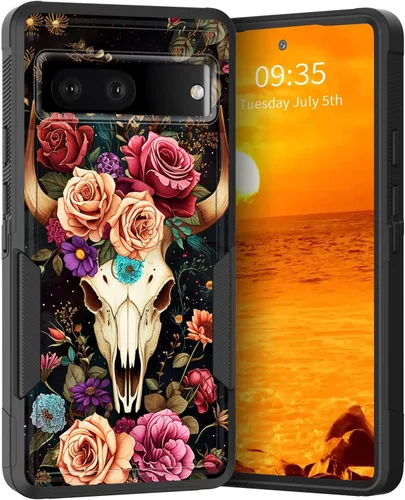 Miniatura 91 de Funda para Pixel 6A, Híbrida de Doble Capa de Servicio Pesado Resistente a Prueba de Golpes PC Duro + Funda Protectora de Silicona Suave para Google