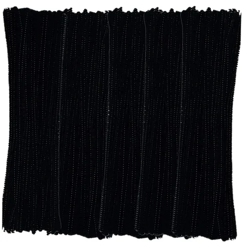 Limpiapipas negras (paquete de 500) tallos de felpilla para decoración de arte de bricolaje y manualidades creativas (0.236 in x 12 pulgadas)