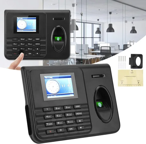 Miniatura 5 de FILFEEL Máquina de atención de huellas dactilares unisex con pantalla LCD a color de 2.4 pulgadas, reloj de tiempo biométrico de contraseña