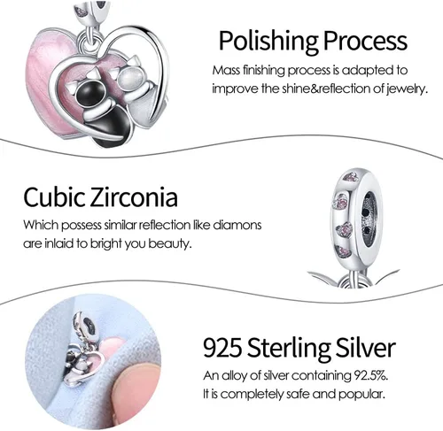 Miniatura 2 de Dije clásico para mujer, pulsera de plata de ley 925, regalo de cuentas, se puede combinar con mujeres y niñas