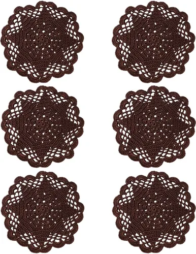 Miniatura 23 de Juego de 2 manteles individuales de encaje con diseño de flores huecas de ganchillo, manteles individuales de encaje para taza de té, aniversario