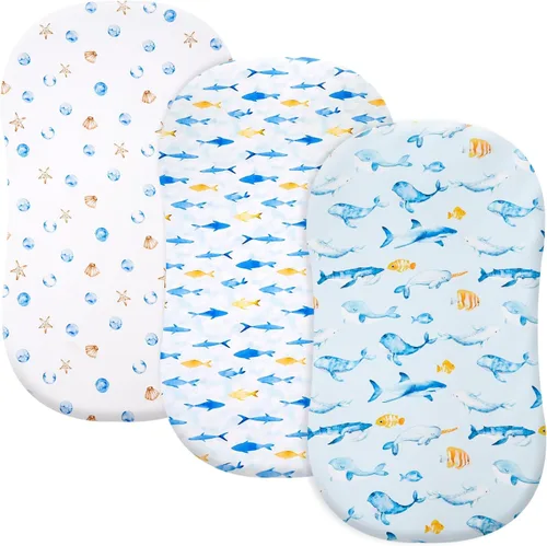 Miniatura 39 de david's kids Juego de 4 sábanas ajustadas para cuna, juego de sábanas para bebé ultra suaves, transpirables y cómodas, neutras, para niños y niñas