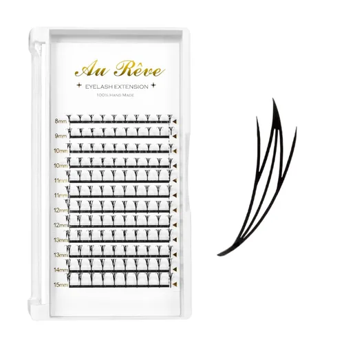 Miniatura 28 de Extensiones de pestañas YY, extensiones de pestañas Y, rizo D, 0.003 in, 0.472 in, bandeja mixta en forma de Y, volumen 4D, pestañas postizas de uso
