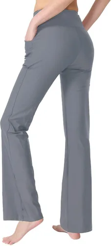 Miniatura 4 de Keolorn Pantalones de yoga para mujer con corte de bota y bolsillos, cintura alta, pantalones de entrenamiento para yoga