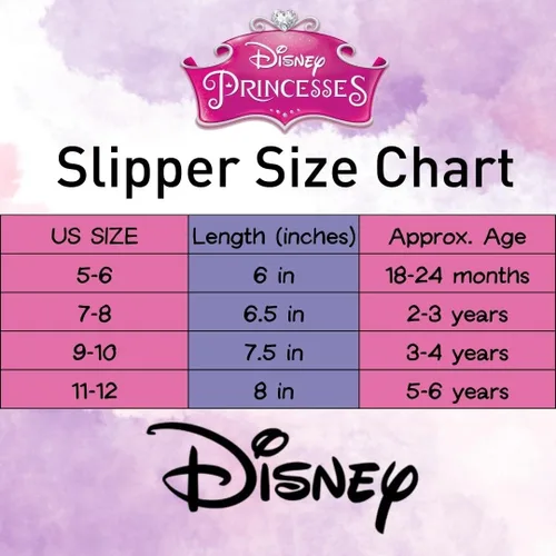Miniatura 6 de Disney Pantuflas de princesa para niñas - Pantuflas peludas enredadas, sirenita, la bella y la bestia (talla 5-10 niñotalla 11-12 niña)
