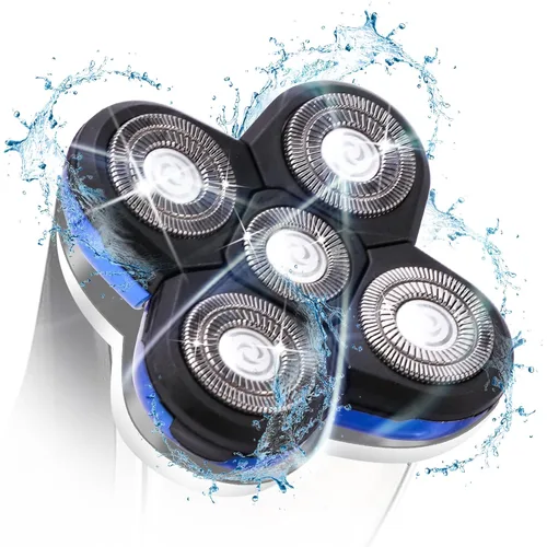 Cabezales de repuesto para cuchilla de afeitar, 5 cuchillas de corte de barba para maquinilla de afeitar eléctrica, fácil de instalar para cabeza y