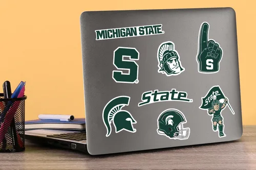 Miniatura 3 de Universidad Estatal de Michigan - Paquete variado de 50 calcomanías de vinilo grandes de lujo para laptop, botella de agua, álbumes de recortes