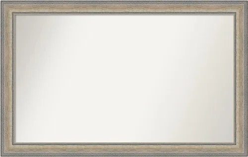 Miniatura 242 de Amanti Art Espejo de baño plateado para sobre fregadero, 28 x 47 pulgadas, espejo rectangular de plata imperial, marco de madera tradicional de gran