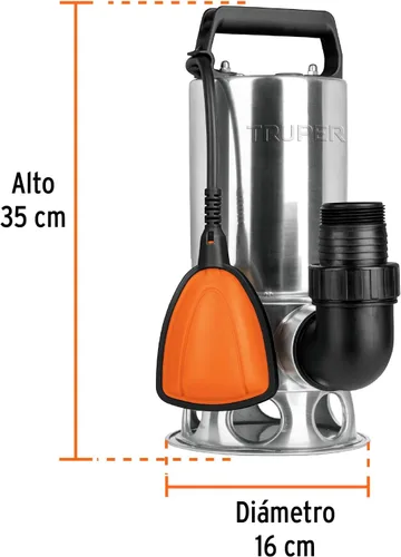 Miniatura 2 de TRUPER BOS-1SM Bombas de agua sucia sumergibles de servicio pesado 1Hp (750 w)