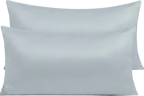 Miniatura 50 de NTBAY - Fundas de almohada de satén con cremallera, súper suaves y lujosas fundas de almohada Negro