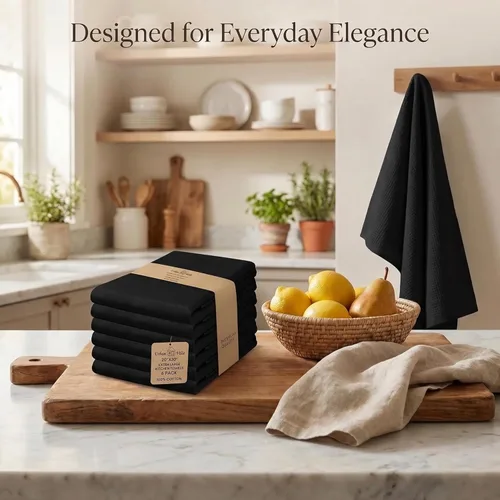 Miniatura 5 de Urban Villa Toallas de cocina 100% algodón para cocina (juego de 6) paños de cocina de 20 x 30 pulgadas, altamente absorbentes, juego de ropa de 010