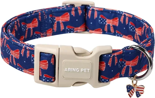 Miniatura 25 de Aring Pet Collar de algodón, ligero y ajustable, con hebilla de liberación rápida para perros pequeños, medianos y grandes, para cachorros, S