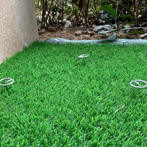 Miniatura 6 de Palmhomee Grapas de jardín galvanizadas antioxidantes para jardín, pasadores circulares para paisaje, cubierta del suelo, estacas de tela