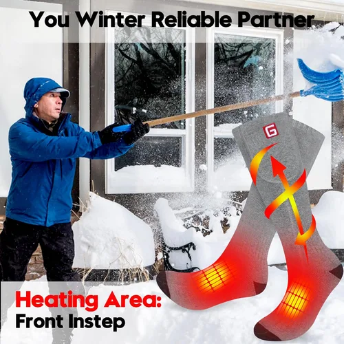 Miniatura 5 de Rabbitroom Calcetines calefactables para hombres y mujeres, recargables y lavables, para invierno, eléctricos, calentados térmicos, calentadores
