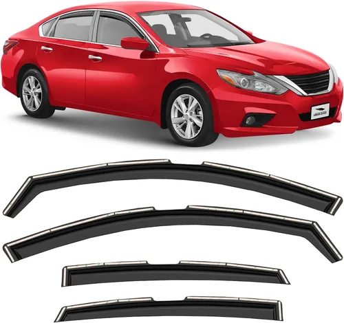 Voron Glass 220235 - Protectores de lluvia extra duraderos en el canal para Nissan Altima 2013-2018, deflectores de ventana, viseras de ventilación