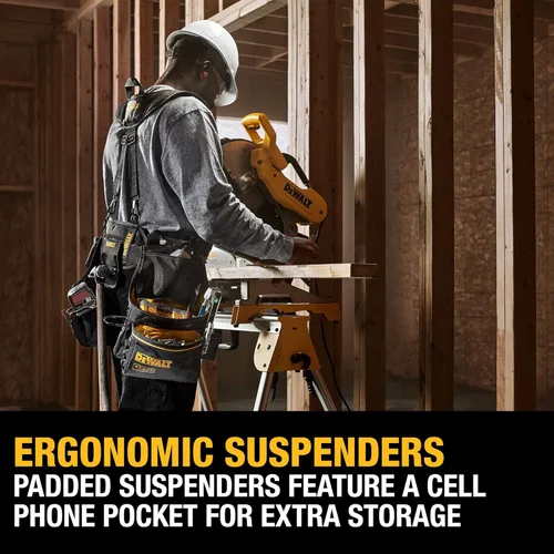 Miniatura 2 de DEWALT Organizador de cinturón de herramientas profesional con tirantes y 25 bolsillos, construcción resistente (DWST540602)