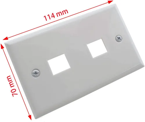 Miniatura 3 de Placa de pared Ethernet RJ45 CAT.6, paquete de 1 placa frontal de acoplador en línea de conector Keystone de red Cat6 con conector de módulo RJ45