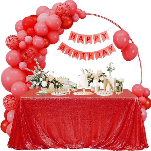 Miniatura 114 de Manteles redondos de lentejuelas negros para fiestas, de 121,9 cm, mantel redondo de purpurina ajustado, pequeño, lindo y dulce, para boda