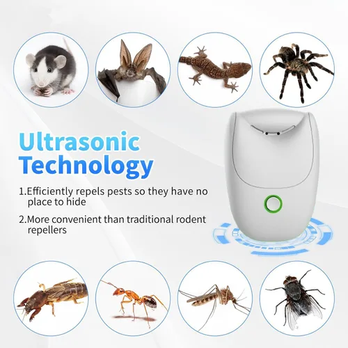Miniatura 2 de Repelente ultrasónico de control de plagas, repelente de ratones en interiores para control de mosquitos, cucarachas, hormigas, ratas y roedores