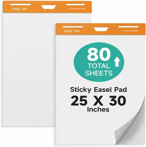 Miniatura 7 de Almohadilla de caballete pegajoso, 15 x 18 pulgadas, papel autoadhesivo grande, 30 hojas/bloc, papel de tabla de anclaje para profesores, aulas