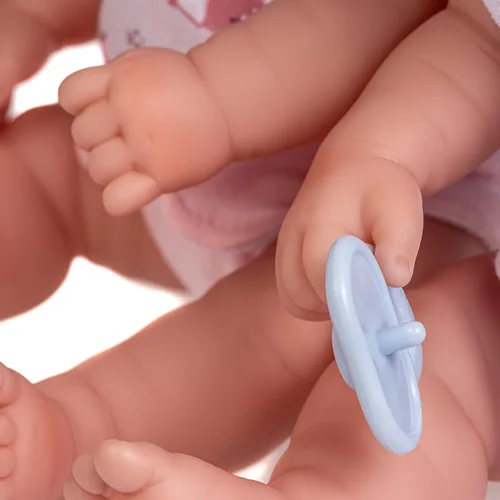 Miniatura 5 de Berenguer Boutique Realistic La Newborn Gemelos de Vinilo Lavable de 12.5 pulgadas Juego de Regalo Temático Azul y Rosa con Pañal Reutilizable