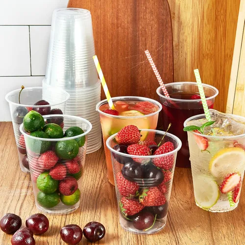 Miniatura 4 de Turbo Bee Paquete de 420 vasos de plástico desechables transparentes de 16 onzas, vasos para bebidas frías/calientes, recipientes de plástico