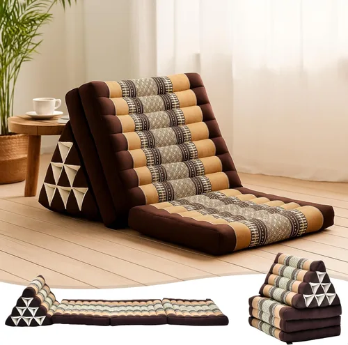 Miniatura 24 de Leewadee - Cojín Tailandés plegable para el suelo con respaldo para TV, sala de estar, colchón para exterior, 65.7 x 20.9 x 11.8 pulgadas, Kapok