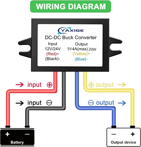 Miniatura 5 de DC 24V a 5V 4A (máx.) 20W Regulador de voltaje reductor - Módulo reductor impermeable (2 piezas)