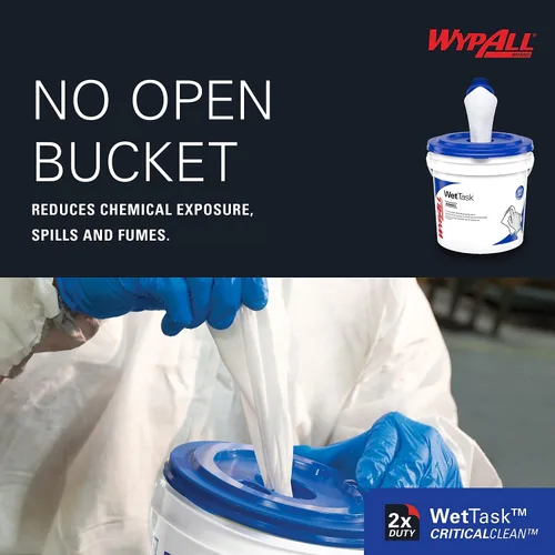 Miniatura 5 de WypAll Toallitas húmedas CriticalClean para blanqueador, desinfectantes y desinfectantes (06471), tirador central, blanco, solo recarga