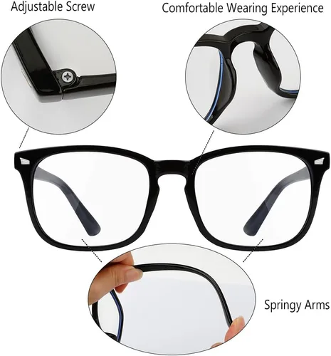 Miniatura 3 de Gafas con filtro de luz azul, paquete de 2 lentes de luz azul para hombre, anteojos de luz azul para mujer, anteojos con luz azul para fatiga ocular