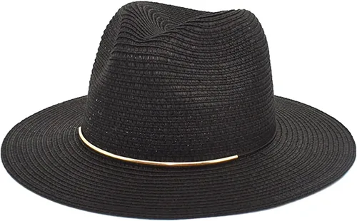 Miniatura 4 de Moda Primavera Verano Protector Solar Cap Pearl Accesorios Sombrero de Sol Ala Ancha Retro Jazz Top Hat Mujer Sombrero de paja