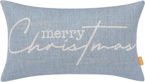 Miniatura 9 de Funda de almohada decorativa de Navidad de 12 x 20 pulgadas, funda de almohada lumbar de poliéster de Navidad, funda de cojín de granja para sofá