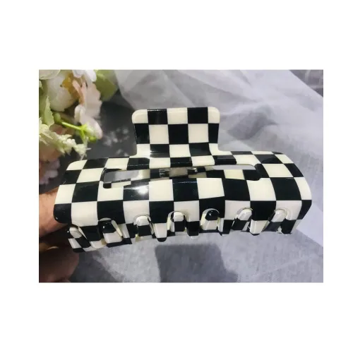 Miniatura 4 de Pinzas para el cabello a cuadros para mujeres y niñas, pinzas de pelo de moda para peinar con pinzas de garra, cabello grueso, forma rectangular