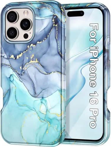 Miniatura 27 de Btscase Funda para iPhone 16e (2025), [probada en caídas de grado militar] Diseño de patrón de mármol delgado, resistente, a prueba de golpes