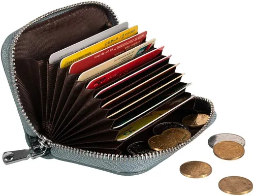 Miniatura 2 de Cartera de piel con cremallera para mujer bloqueo RFID