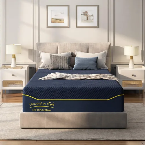 Miniatura 12 de Colchón Queen de 10 pulgadas, colchón de espuma viscoelástica con gel con capa superior refrescante para un sueño fresco, cama en una caja