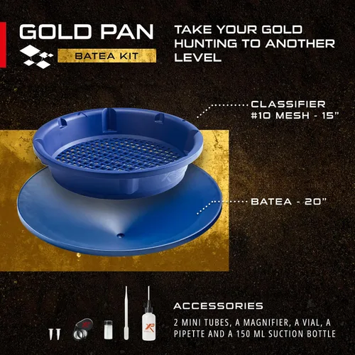 Miniatura 3 de XP METAL DETECTORS Kit de Batea de oro - Batea de plástico único con desfragmentador de materiales, ideal para prospección de oro
