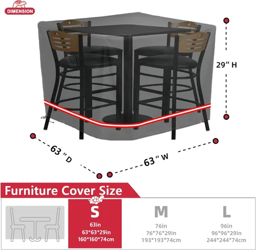 Miniatura 2 de Turtle Life Juego de fundas para muebles de patio, cuadrada, resistente, duradera, impermeable, resistente a los rayos UV, antidecoloración